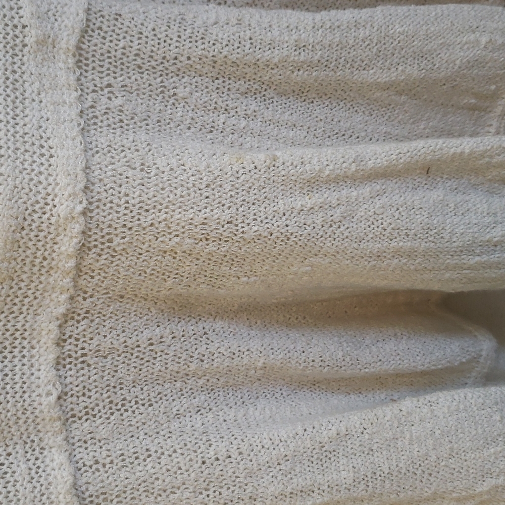 Free People Boucle Knit Ivory Ruffle Bottom Lace Insert Top - Picture 7 of 16